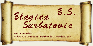 Blagica Šurbatović vizit kartica